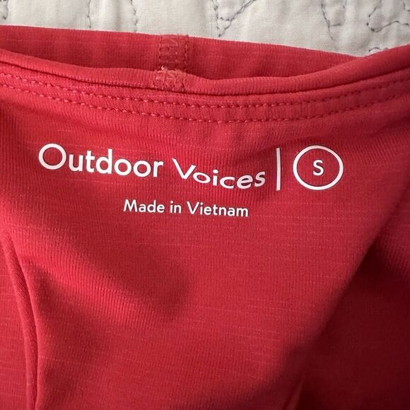 Outdoor Voices Red TechSweat High Neck Crop Top Sports Bra Size Small - Picture 4 of 5